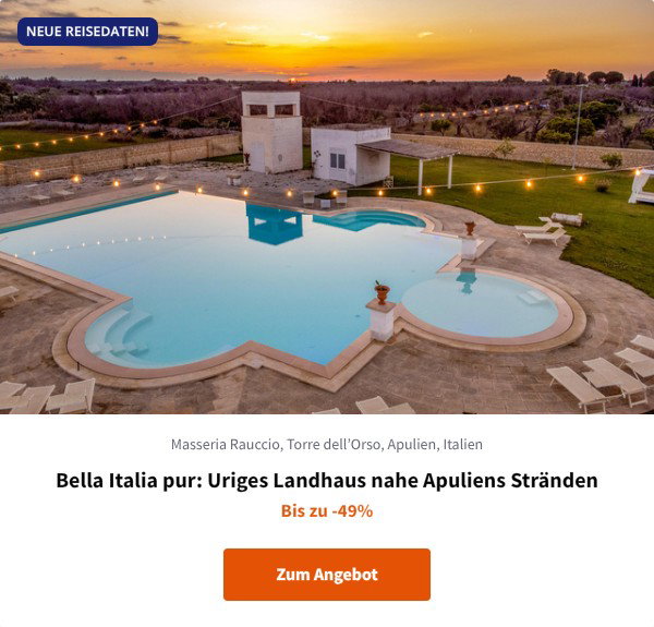 Bella Italia pur: Uriges Landhaus nahe Apuliens Stränden