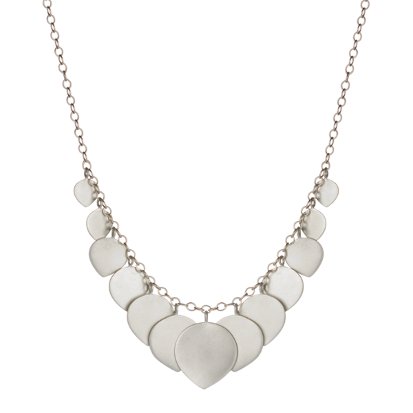 Sterling Silver Graduated Lotus Necklace