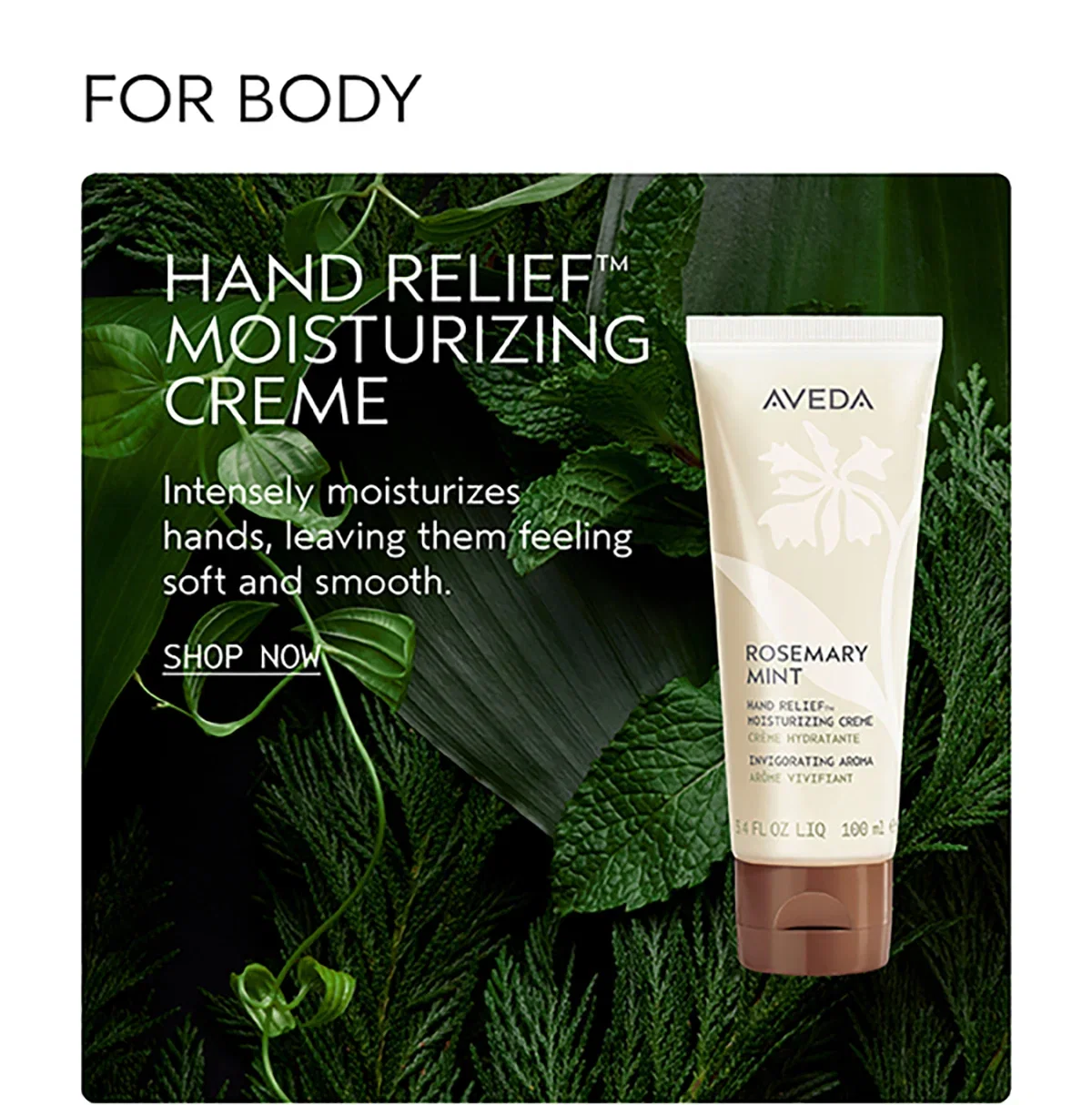 FOR BODY | HAND RELIEF™ MOISTURIZING CREME | Intensely moisturizes hands, leaving them feeling soft and smooth. | SHOP NOW
