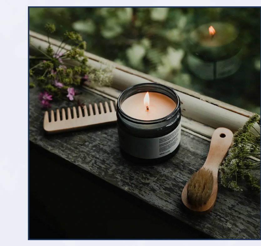 NATURAL WAX MANDARIN & MINT CANDLE