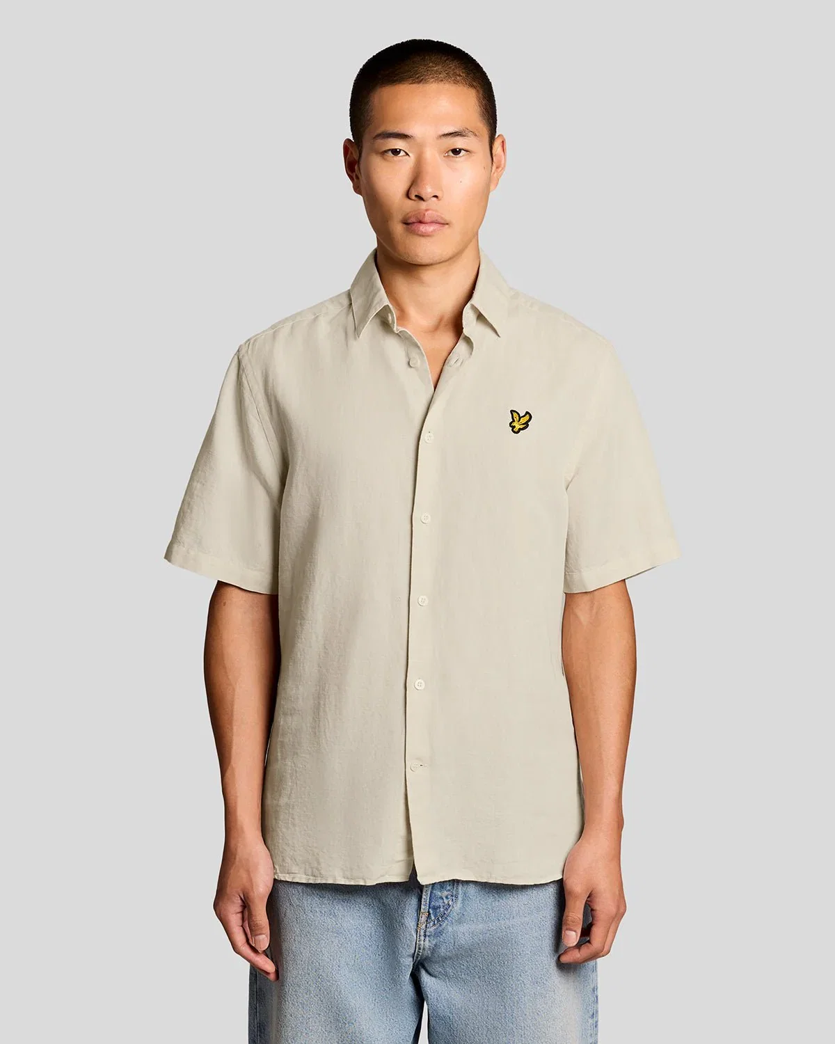 Image of Short Sleeve Linen Blend Shirt