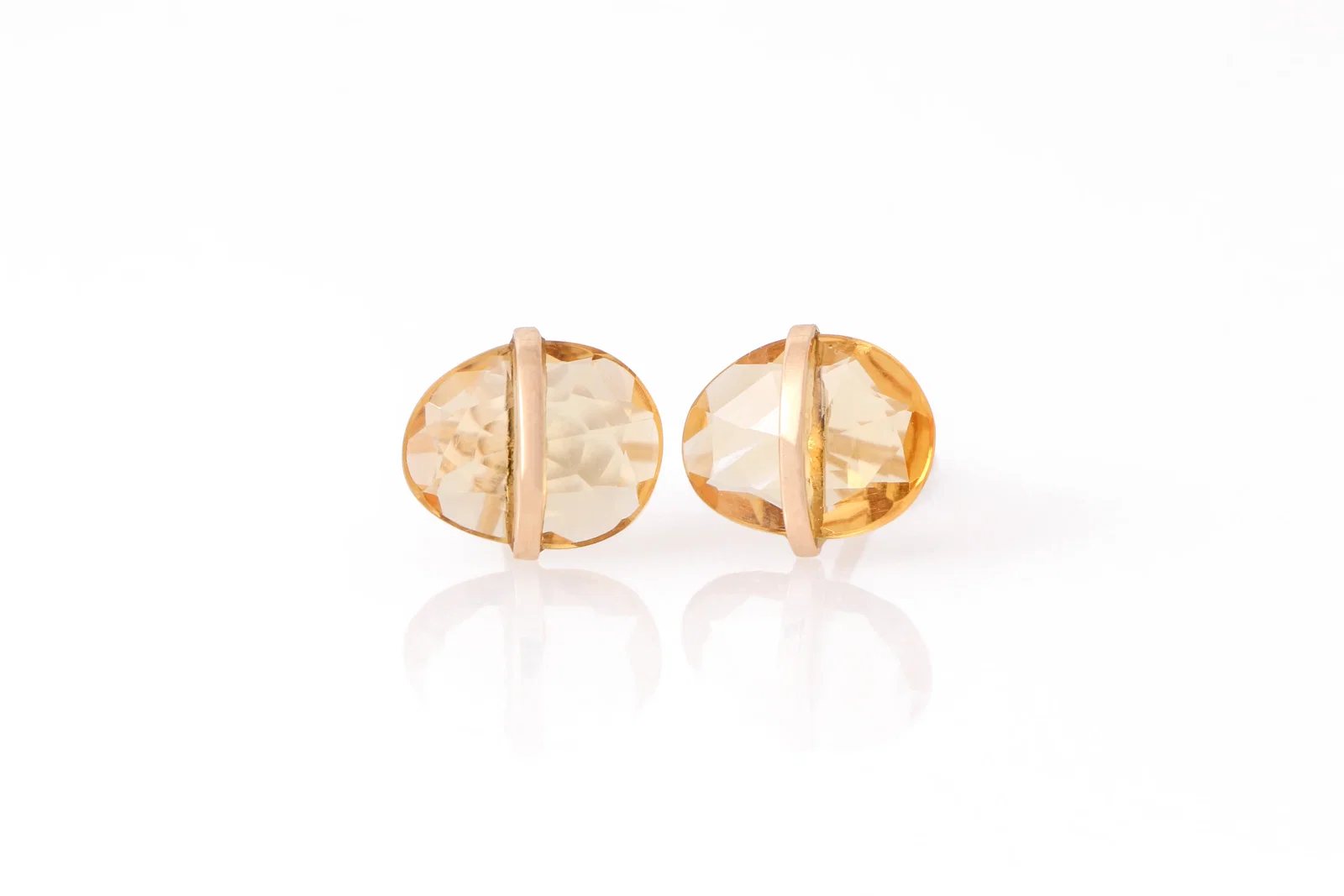 Image of Large Bezel Wrapped Freeform Stud Earrings