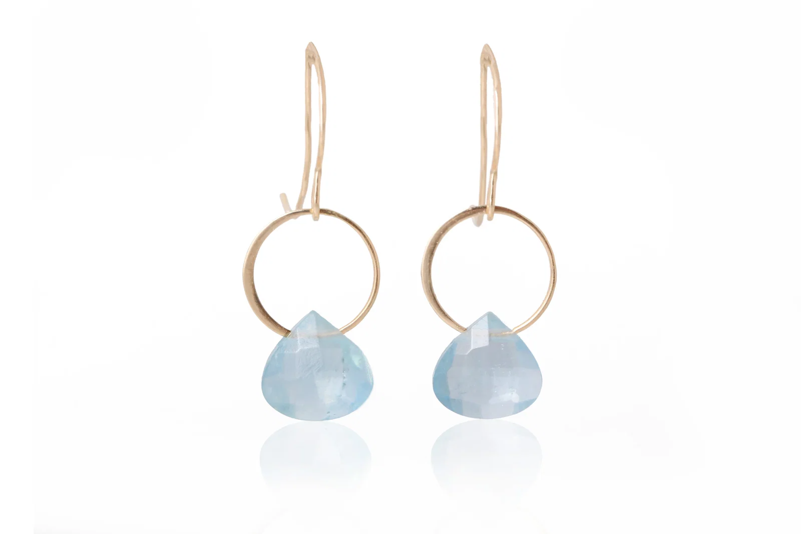 Image of Aquamarine Single Drop Earrings