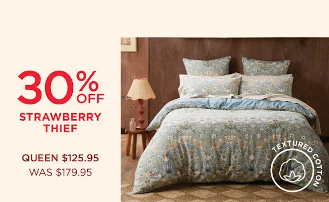 Strawberry Thief Quilt Cover