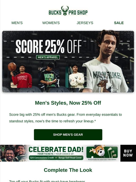 Score 25% Off Men's Gear For A Limited Time