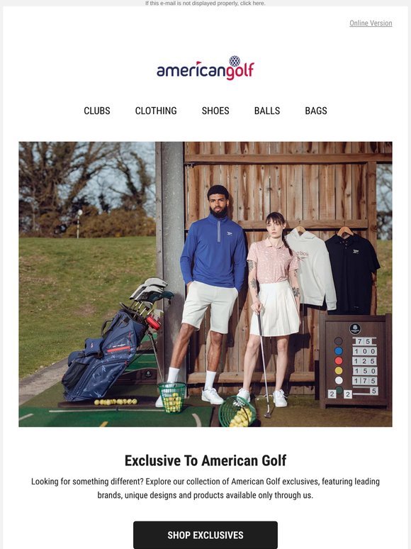 Exclusive clothing & shoes, only at American Golf