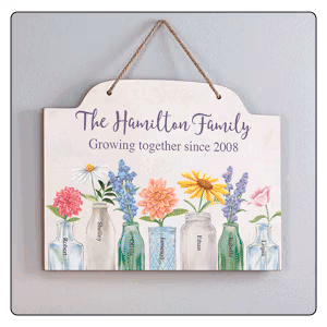 Personalized Growing Together Hanging Sign
