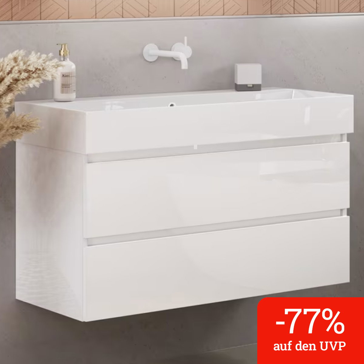 pianura Stella Waschtisch mit Unterschrank 81 cm, ohne Hahnloch