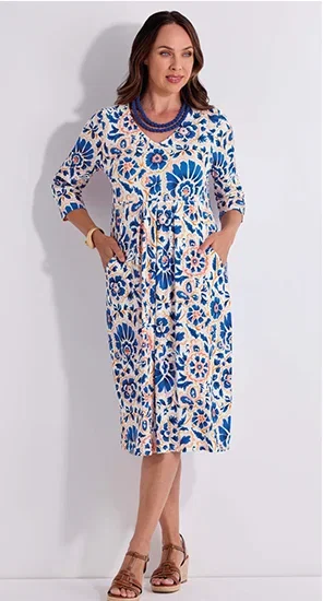 Soft V-neck Jersey Dress