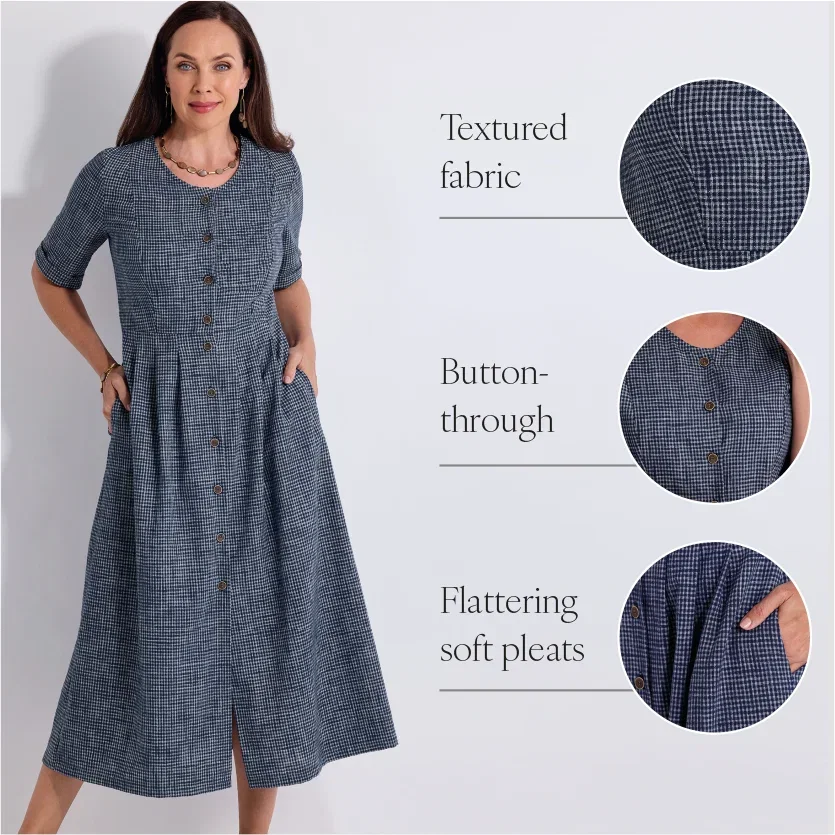 Cotton-blend Gingham Dress