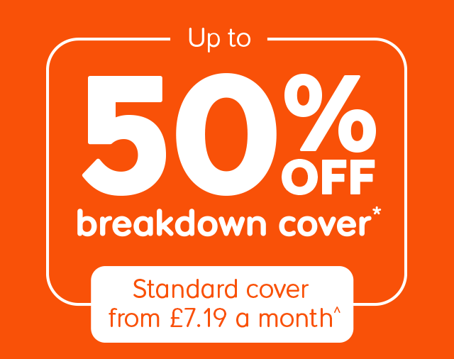 Up to 50% off breakdown cover
