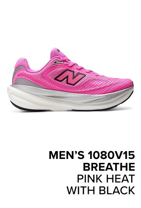 men’s 1080v15 Breathe PINK HEAT with BLACK
