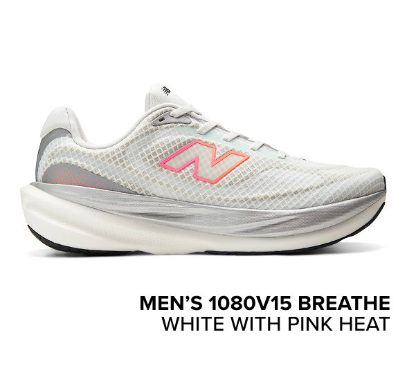 men’s 1080v15 Breathe WHITE with PINK HEAT