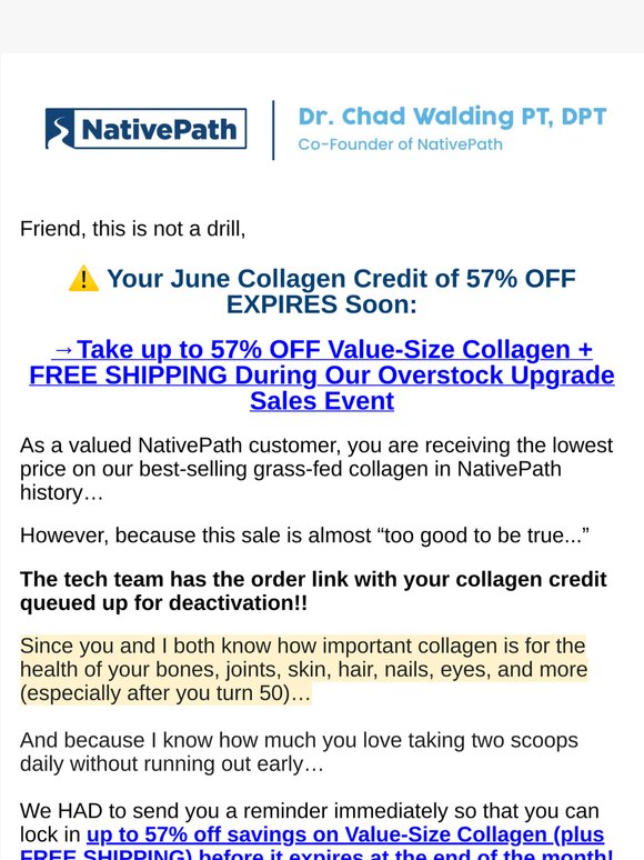 Your 57% OFF collagen credit = expired?