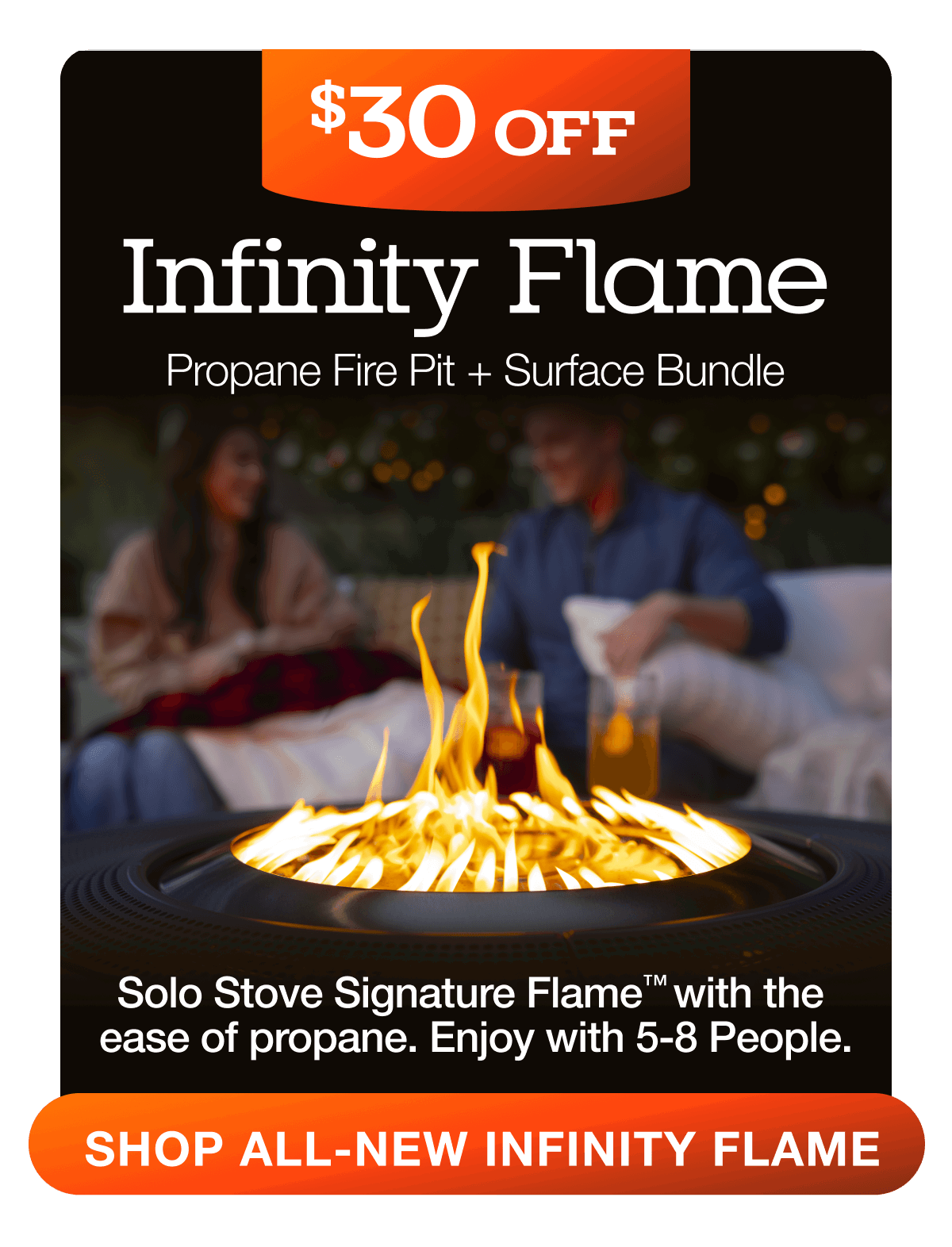 Infinity Flame Propane Fire Pit + Surround Surface