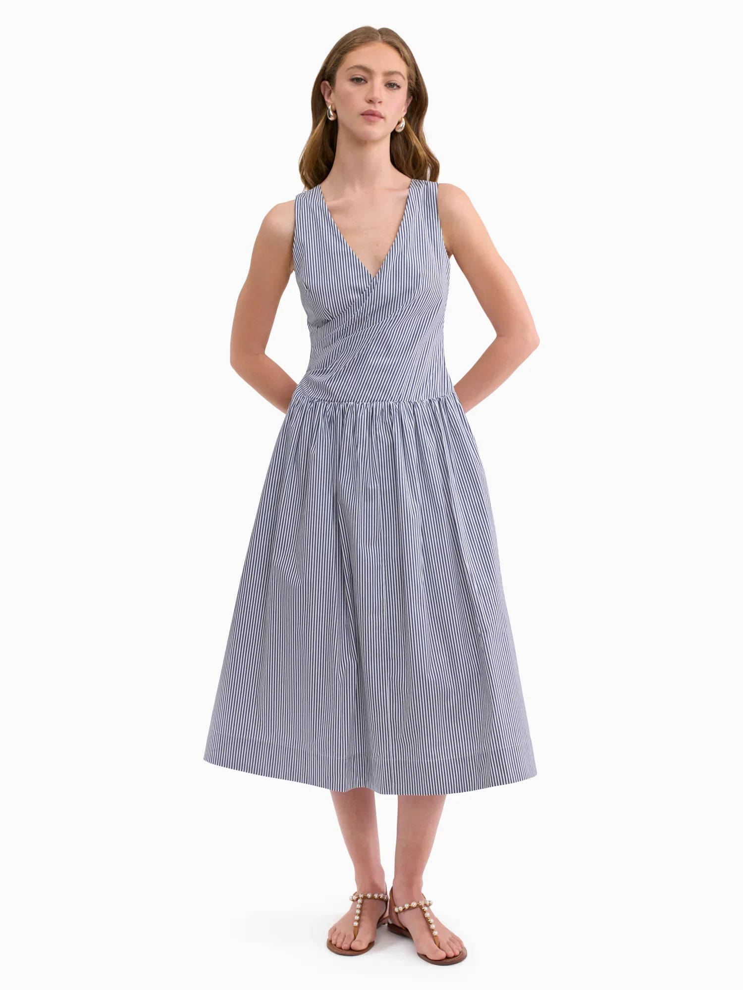 Image of Joselene Poplin Wrap Dress