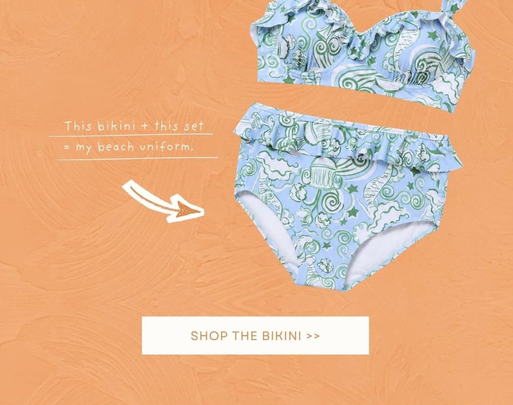 Cutout of Oceana Blue Ruffled Bikini Top & Bottoms. Shop the Bikini.
