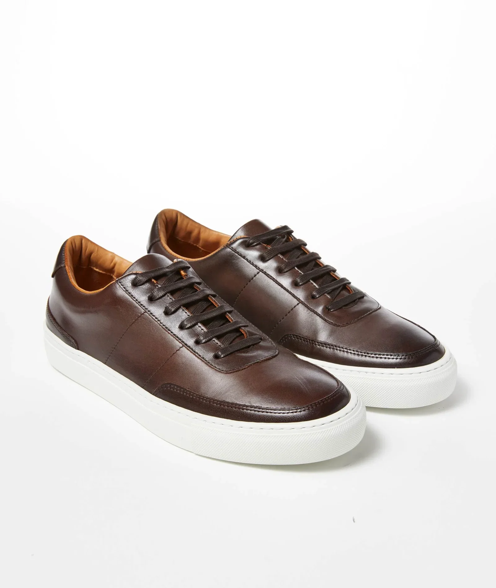 Image of Leather Lace-Up Sneakers