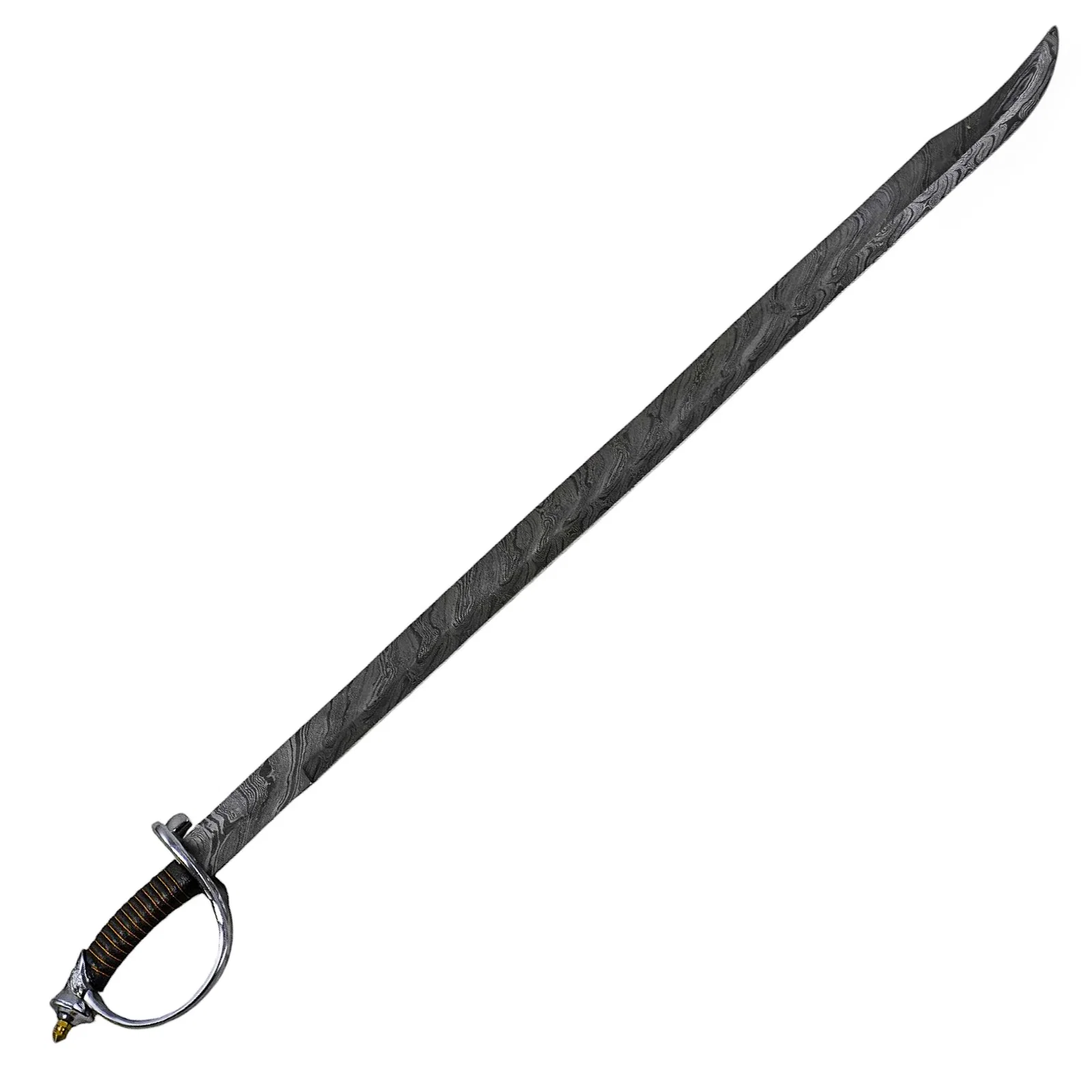 Image of Naval Saber- Extended Cutlass Sword- Damascus Steel -40"
