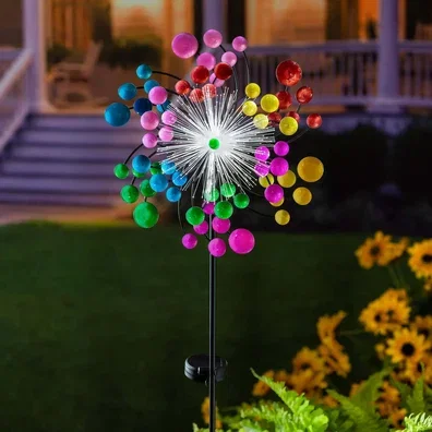 Solar Fiber Optic Color Pop Wind Spinner