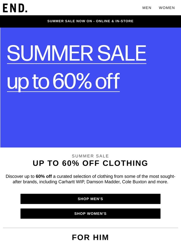 Up to 60% off clothing from Carhartt WIP, Damson Madder, Cole Buxton & more