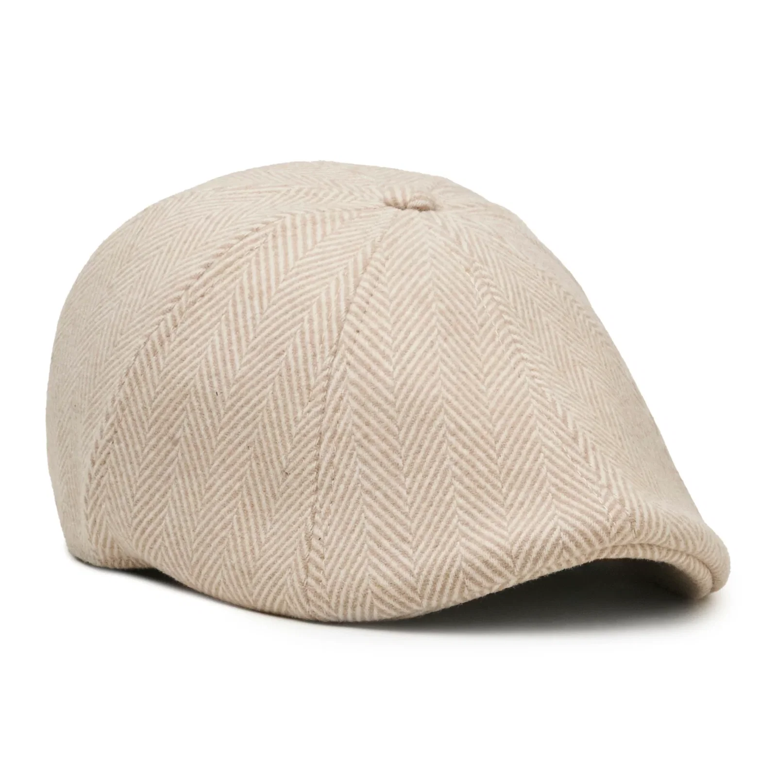 Image of The 8 Panel Irish Boston Scally Cap - White Herringbone