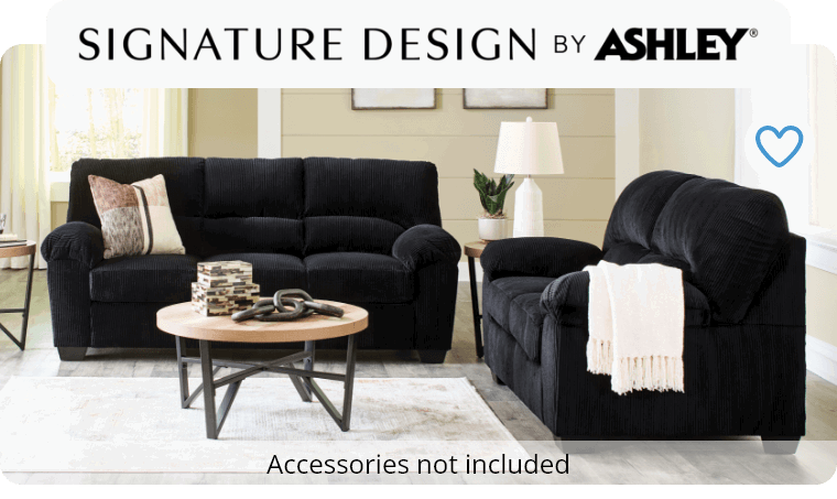 Signature Design by Ashley Simplejoy Sofa and Loveseat, Onyx