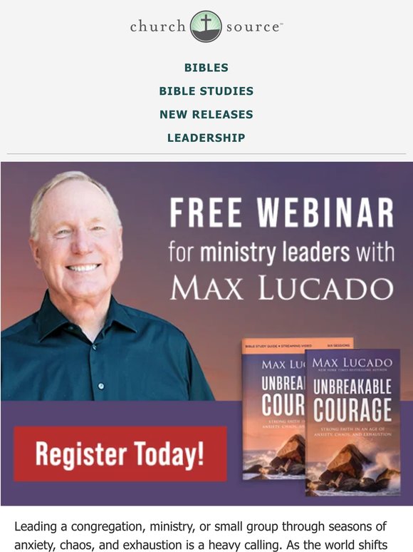 Join us for a free webinar with Max Lucado!