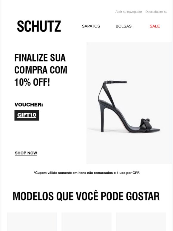 Essa é a chance de garantir o seu SCHUTZ!
