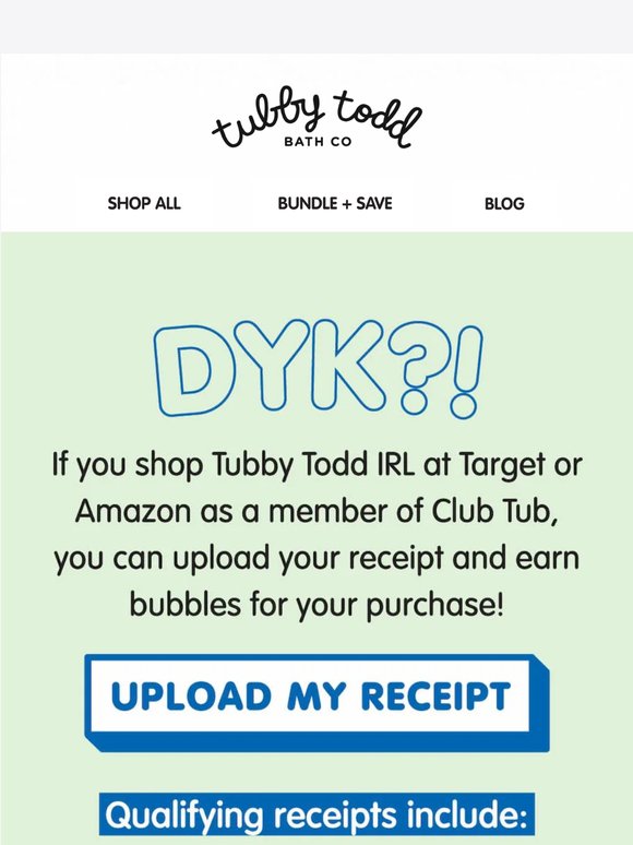 Upload receipts, collect your rewards