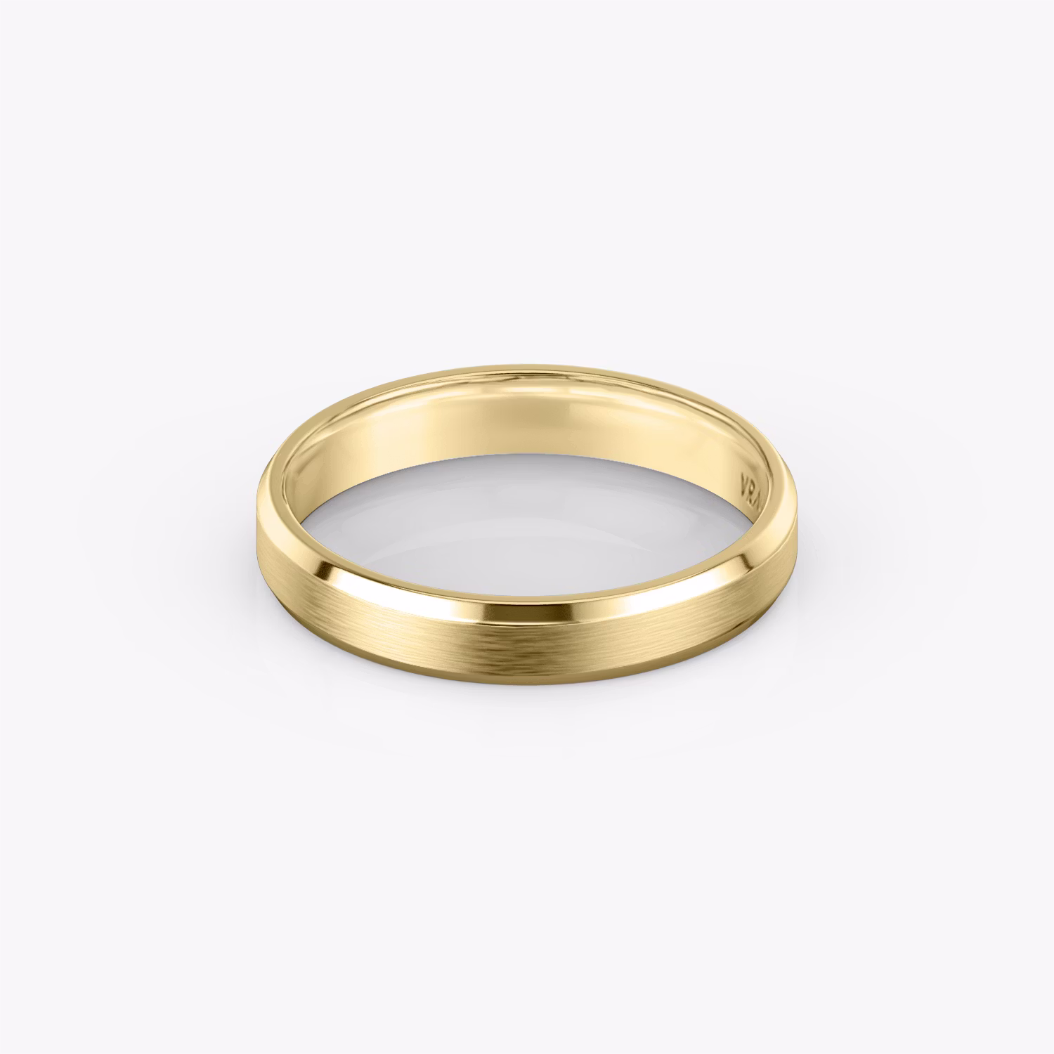 The Brushed Bevel Band Yellow Gold