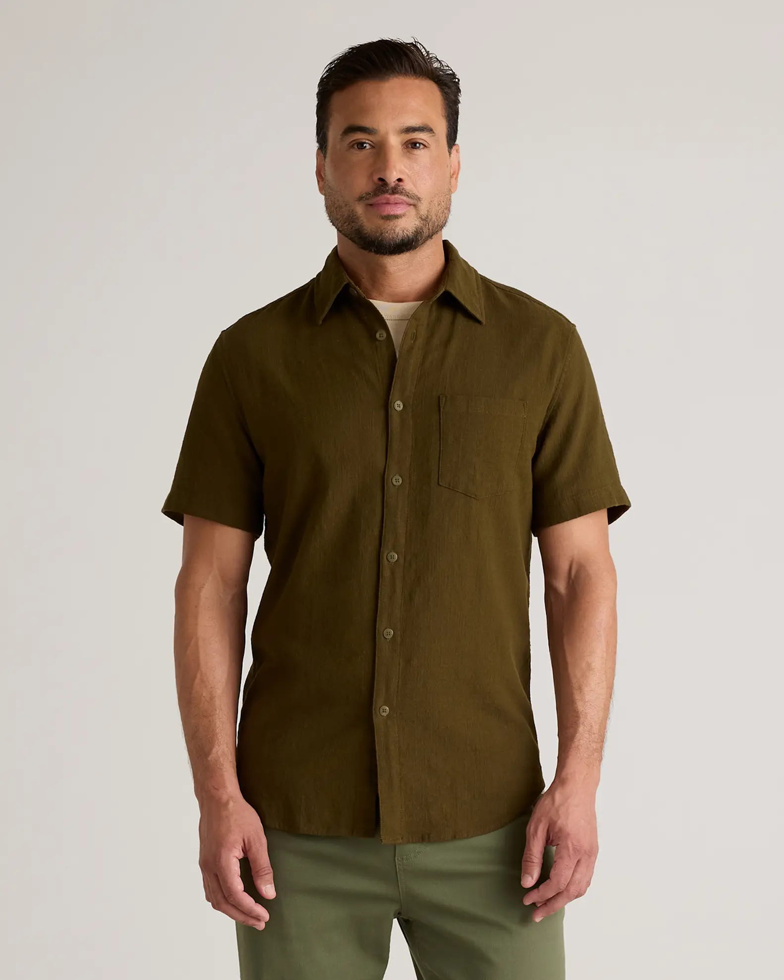 Organic Cotton Stretch Selvage Short Sleeve Shirt