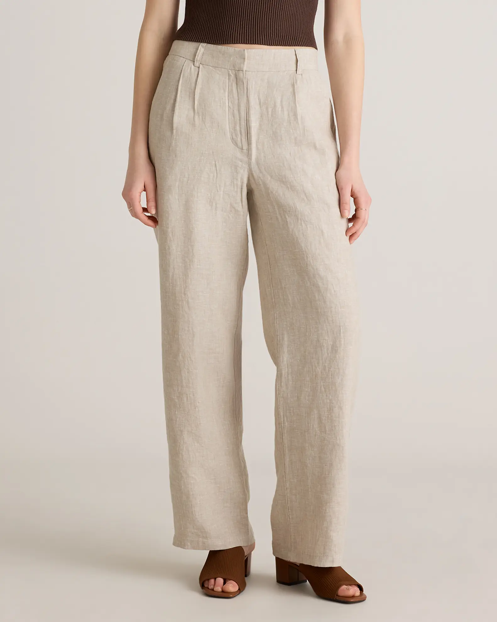 100% European Linen Pleated Trouser