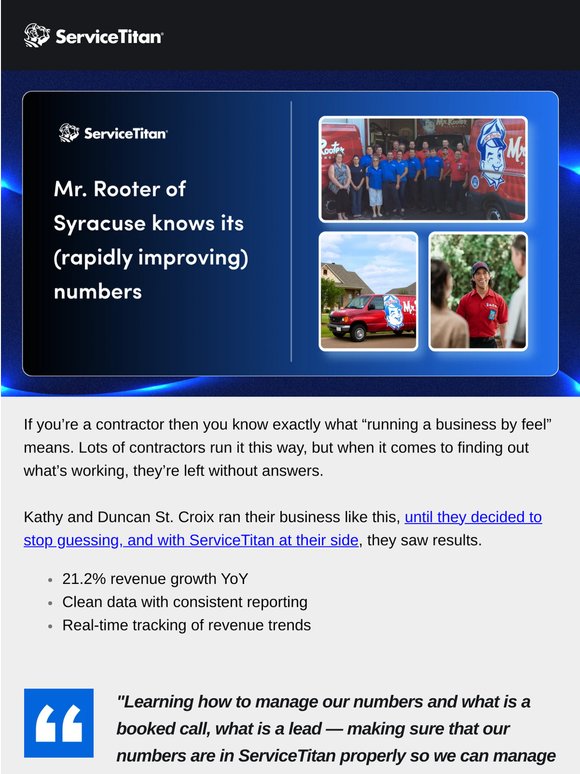 Finding YoY growth was part of this contractor’s ServiceTitan experience!