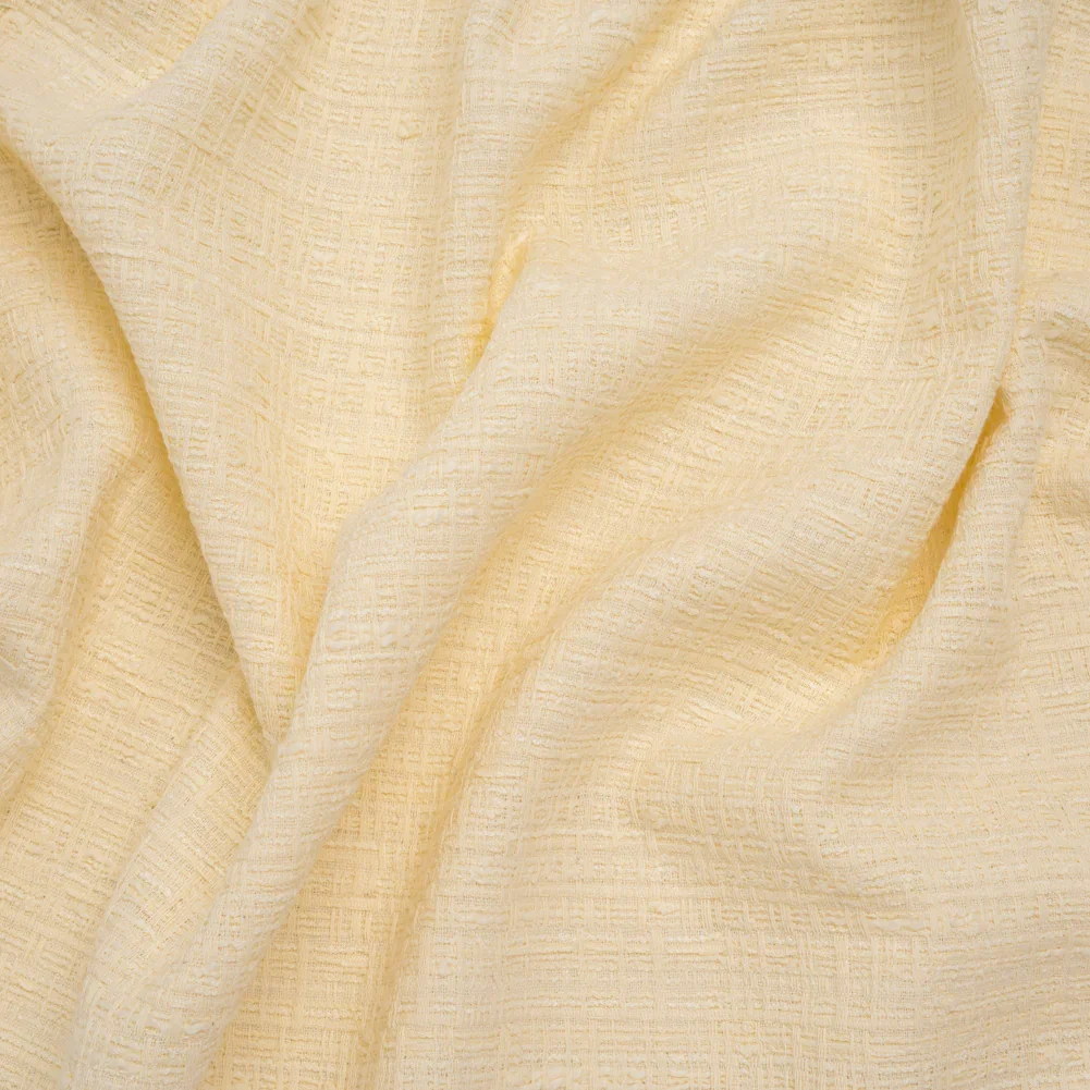 Image of Cotton and Viscose Blend Tweed Woven - Ecru - Famous Australian Designer Deadstock