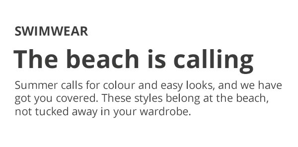 Swimwear - The beach is calling