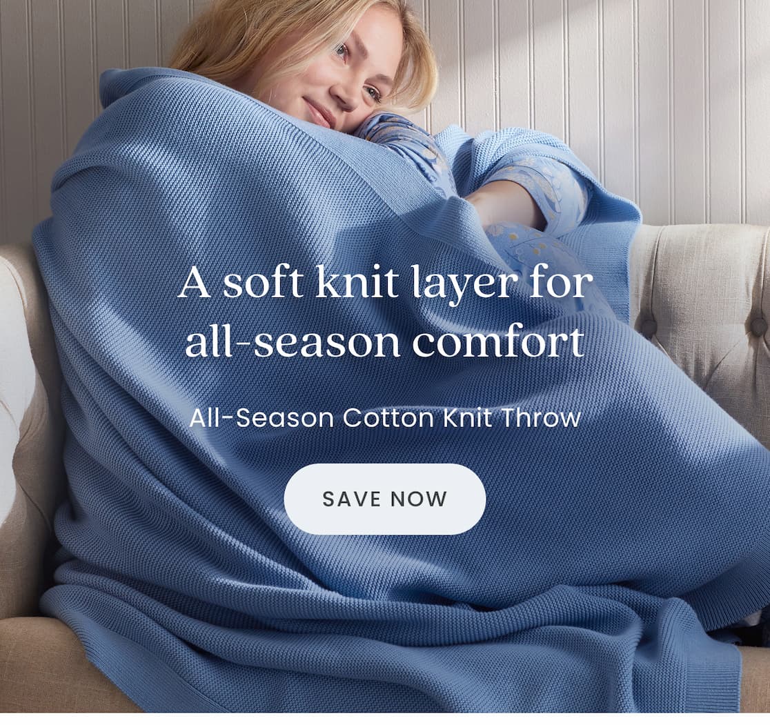 Classic All Season Breathable Cotton Knit Throw