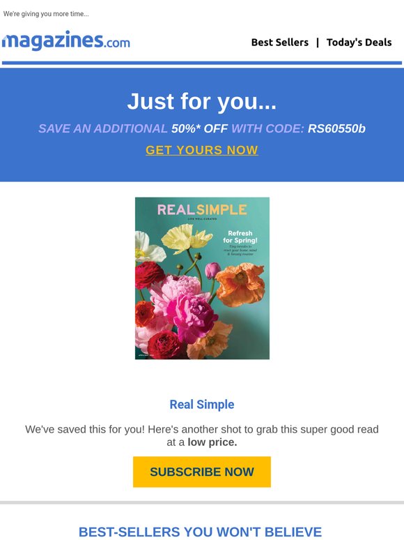 Come back and save big on Real Simple, Magnolia Journal and Good Housekeeping (Digital)