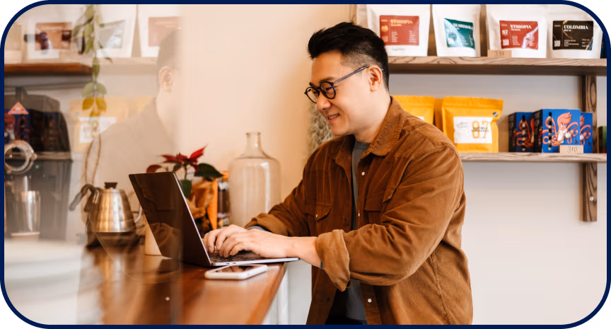A man with laptop