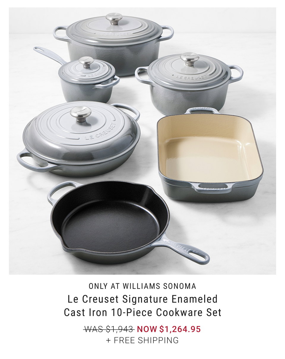 Le Creuset Signature Enameled Cast Iron 10-Piece Cookware Set NOW $1,390 + Free Shipping