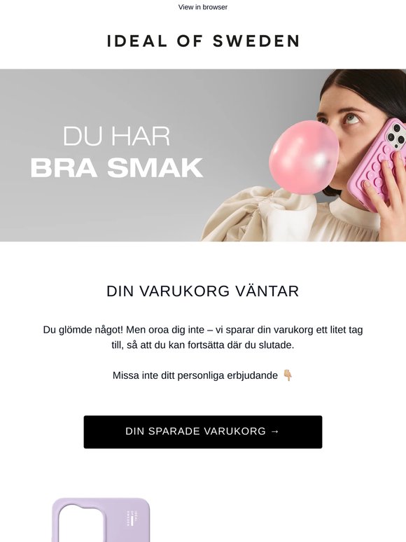 Glöm inte din sparade varukorg