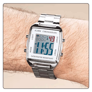 EZ Read Stainless Steel Digital Watch