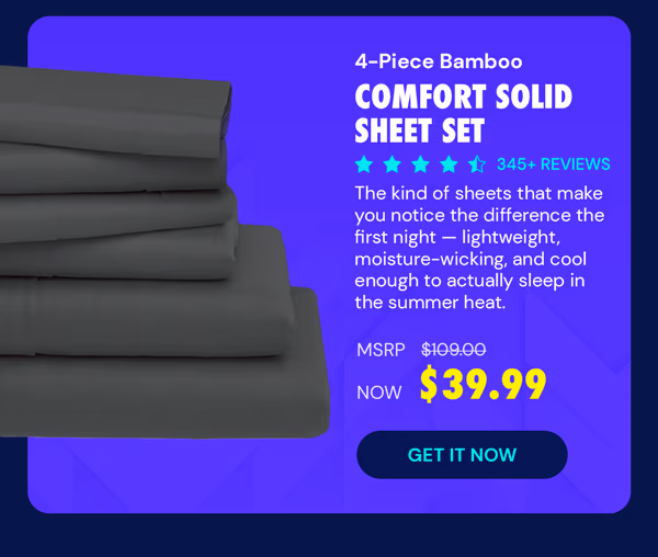 4-Piece Bamboo Comfort Solid Sheet Set