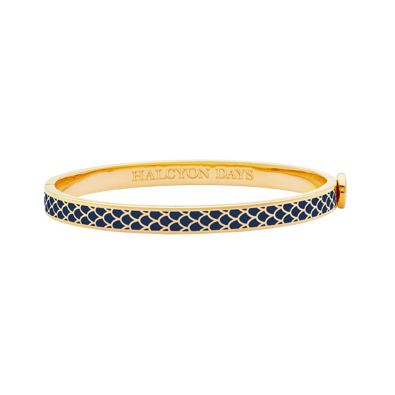 Image of Skinny Salamander Hinged Bangle in Estate Blue & Gold