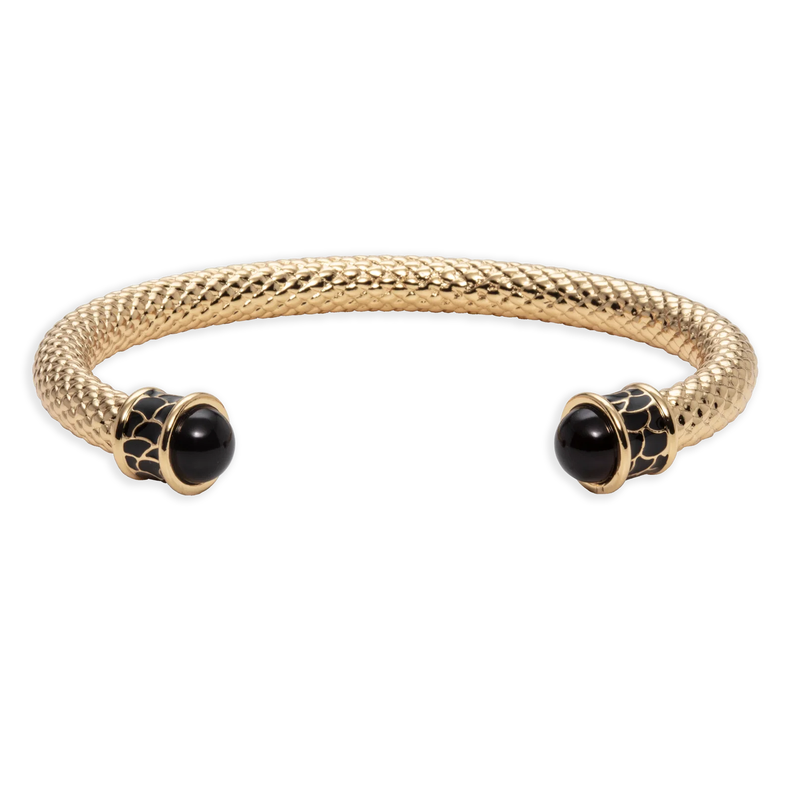 Image of Salamander Torque Bangle in Black & Gold