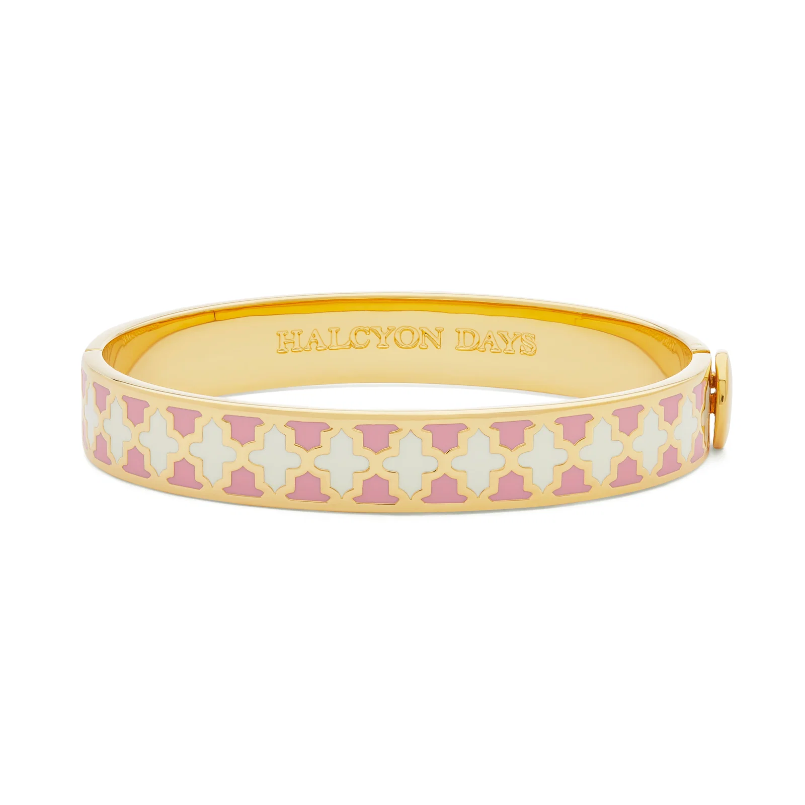 Image of Agama Two Tone Hinged Bangle in Pink & Cream