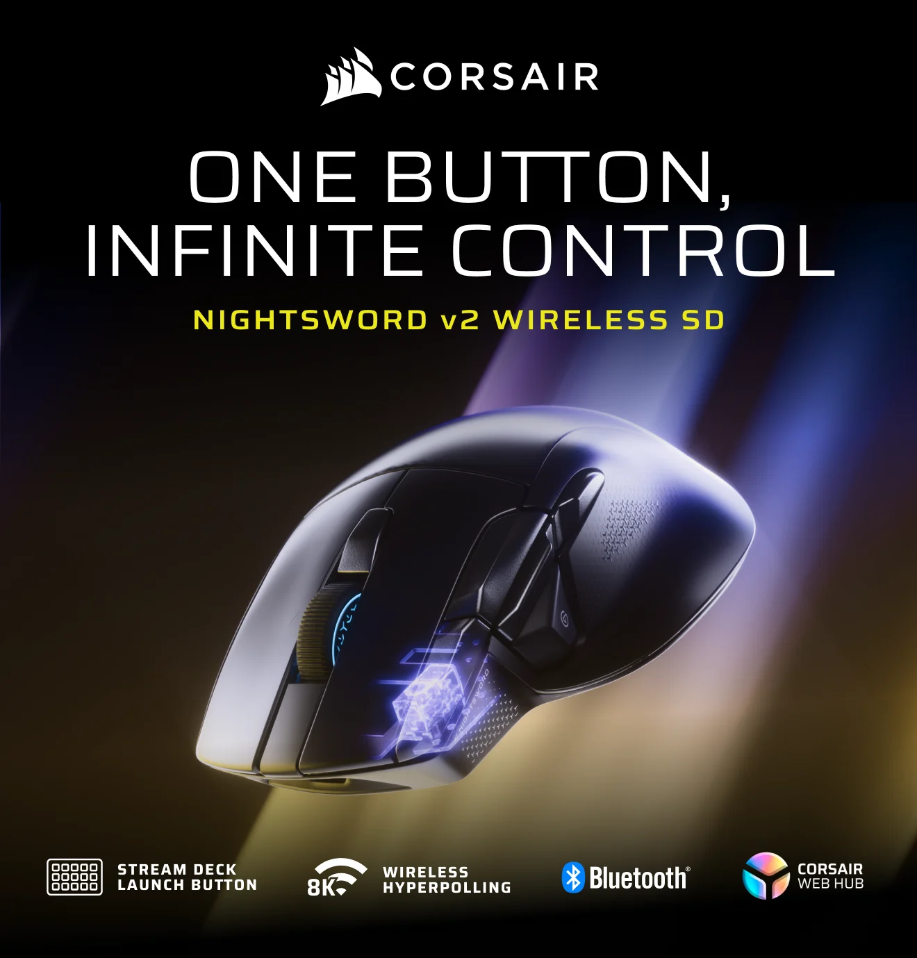 ONE BUTTON, INFINITE CONTROL NIGHTSWORD v2 WIRELESS SD