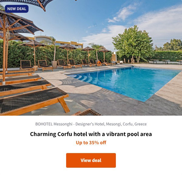 Charming Corfu hotel with a vibrant pool area