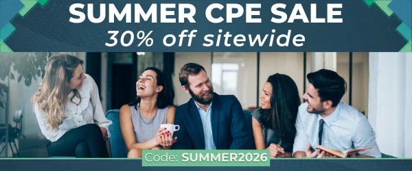 Summer CPE Sale: Save 30% off sitewide with code: SUMMER2026