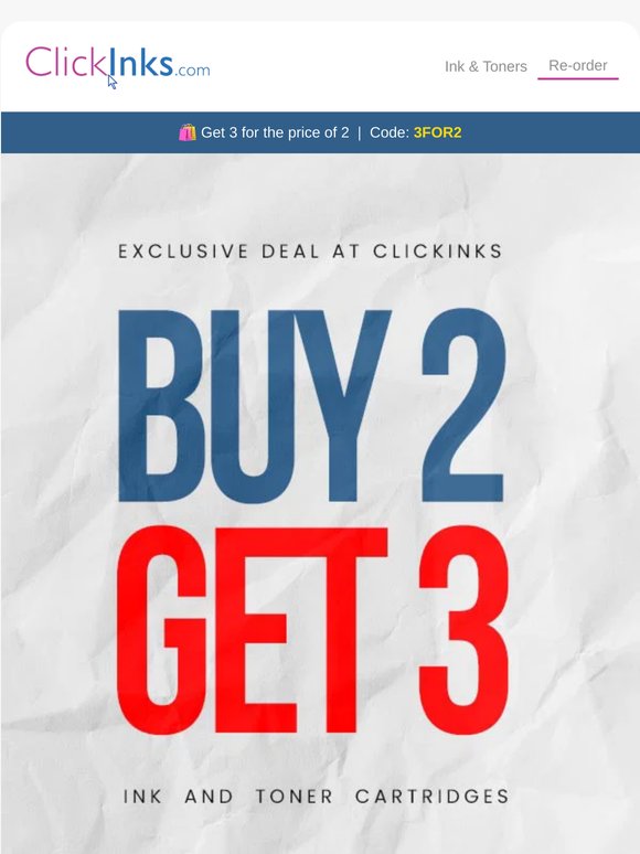 Buy 3, Pay For 2 - Exclusive Deal at Clickinks ✅